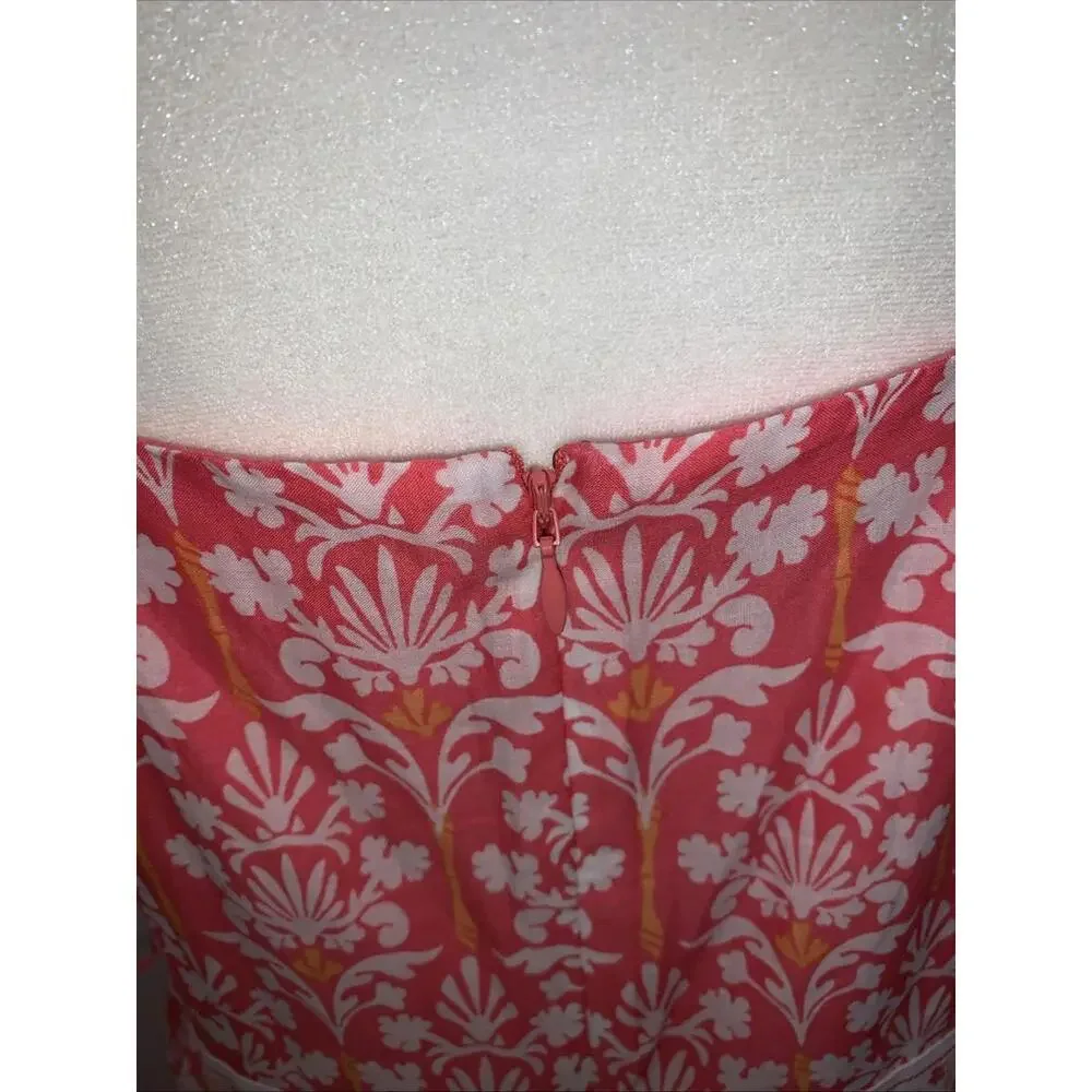 Talbots Coral Pink Voile Sleeveless Flare Maxi Dress Pockets Sundress Cotton 10P - Picture 9 of 15